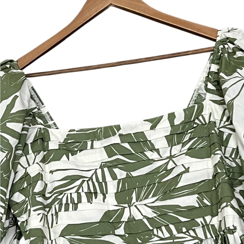 Abercrombie & Fitch Green Leaf Print Midi Dress - Picture 7 of 13